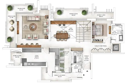 Krisumi Waterfall Residences — 3 LDK floor plan