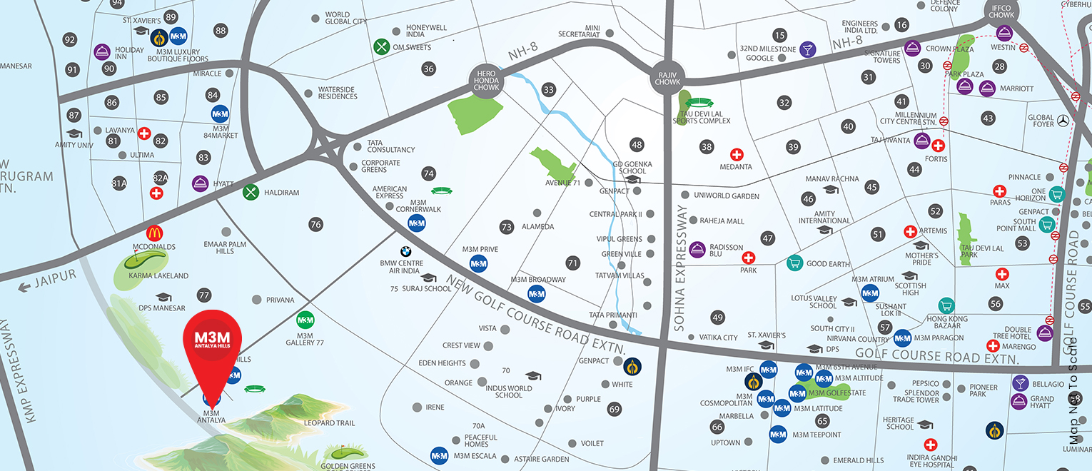M3M Antalya Hills — M3M Antalya Hills connectivity & site map, Sector 79 Gurugram